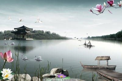 水墨湖光 打造高分辨率空間建筑裝飾設(shè)計墻紙